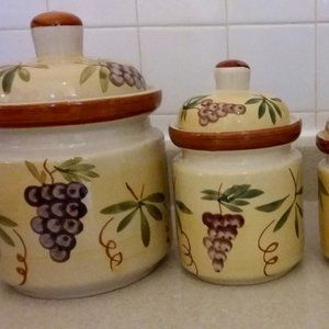 Vintage Multicolor Ceramic crafted Cannister Set